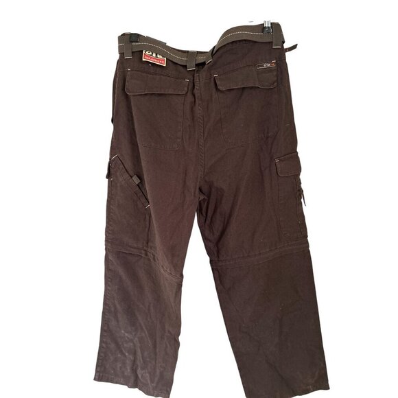 Vtg OTB Cargo Pants Brown Denim Carpenter Pants Hip Hop Baggy Skate - Picture 6 of 10